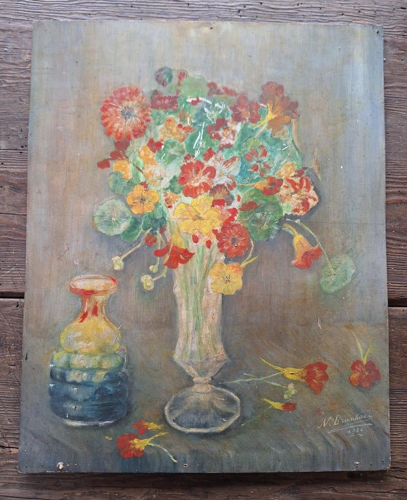 Peinture réaliste 1936 Brankaer, Antiquités & Art, Art | Peinture | Classique, Enlèvement ou Envoi