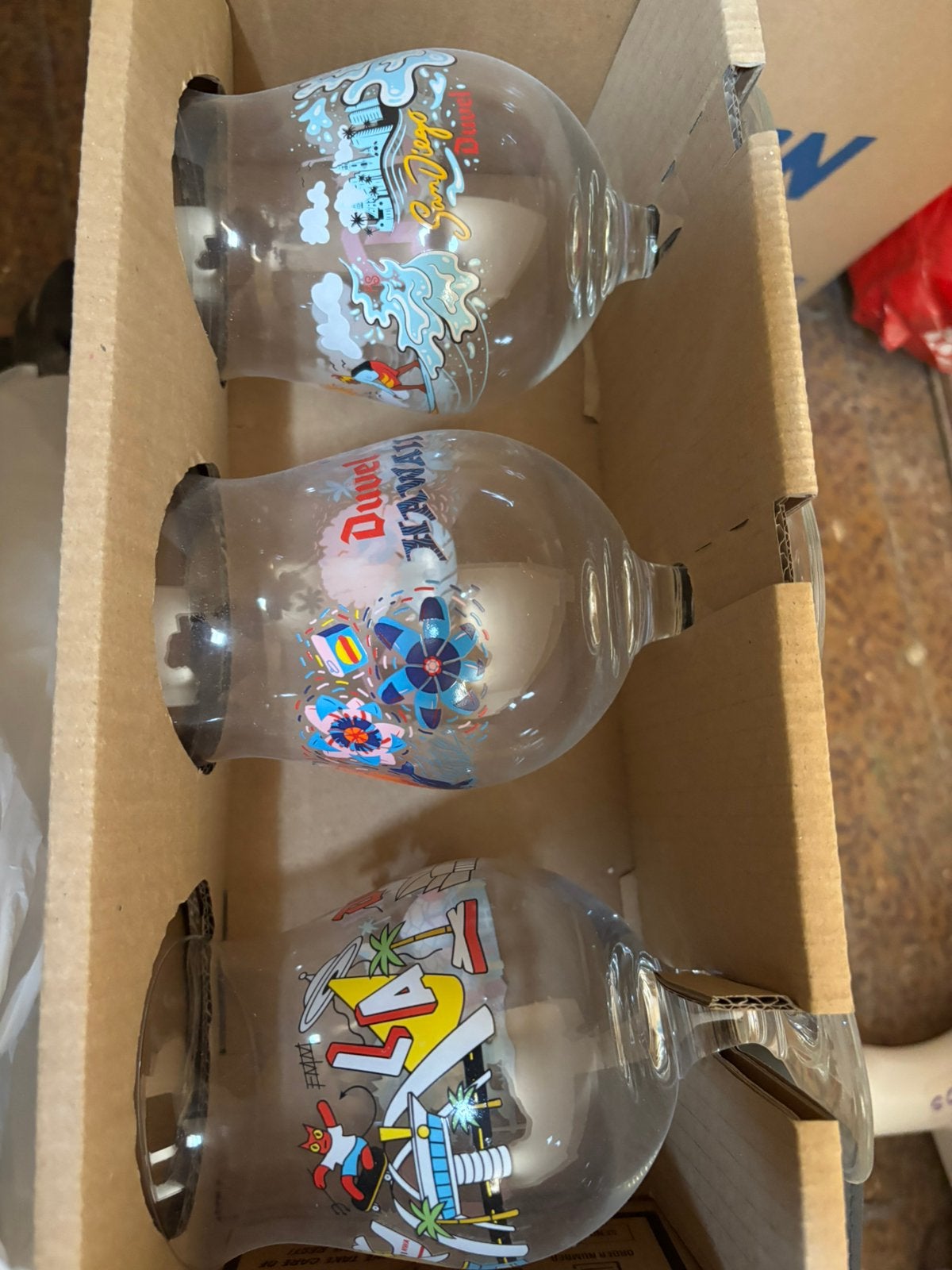 Set Duvel glazen, Verzamelen, Ophalen, Zo goed als nieuw