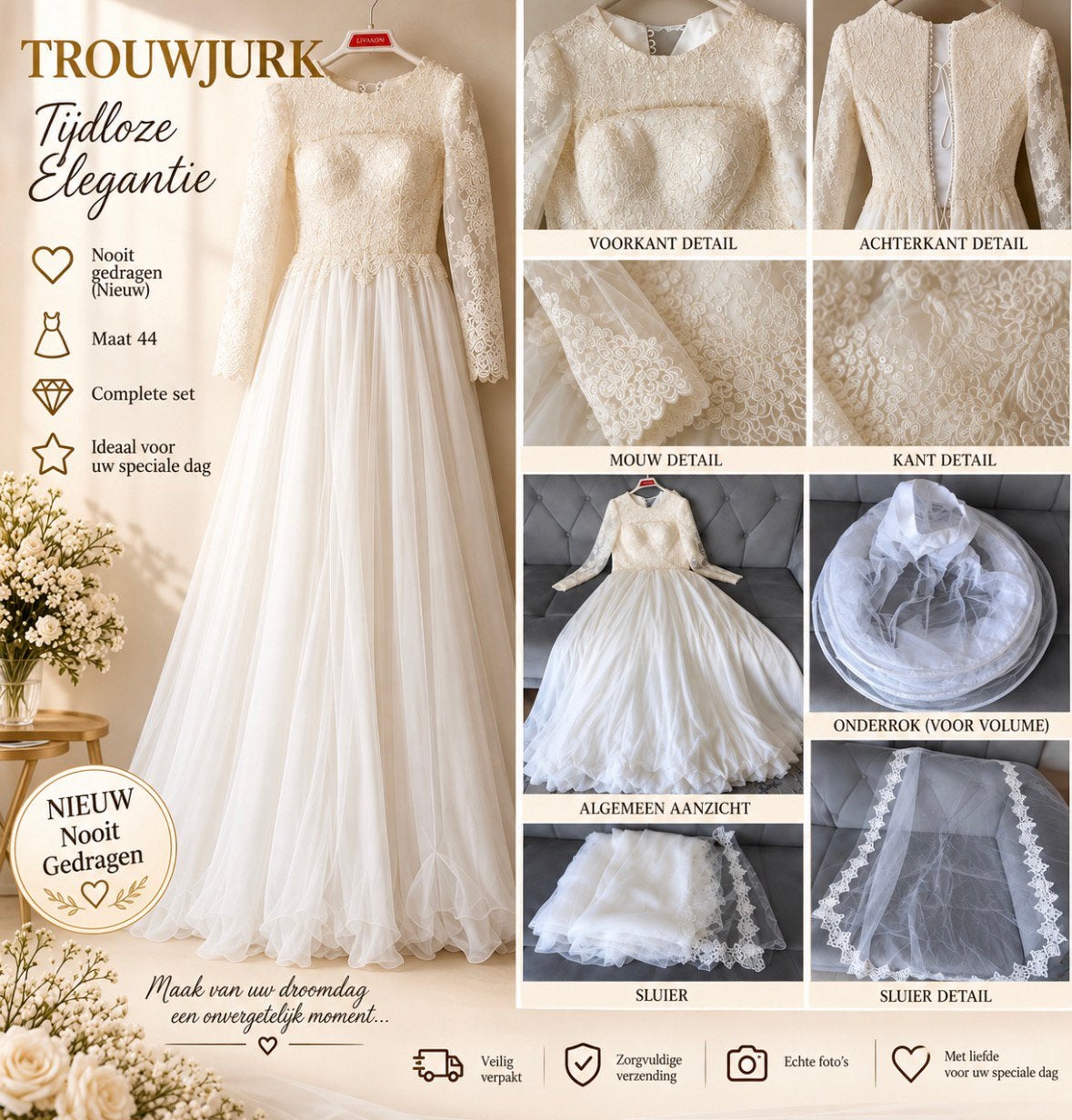 robe de mariée, Enlèvement, Neuf, Blanc, Robe de mariée