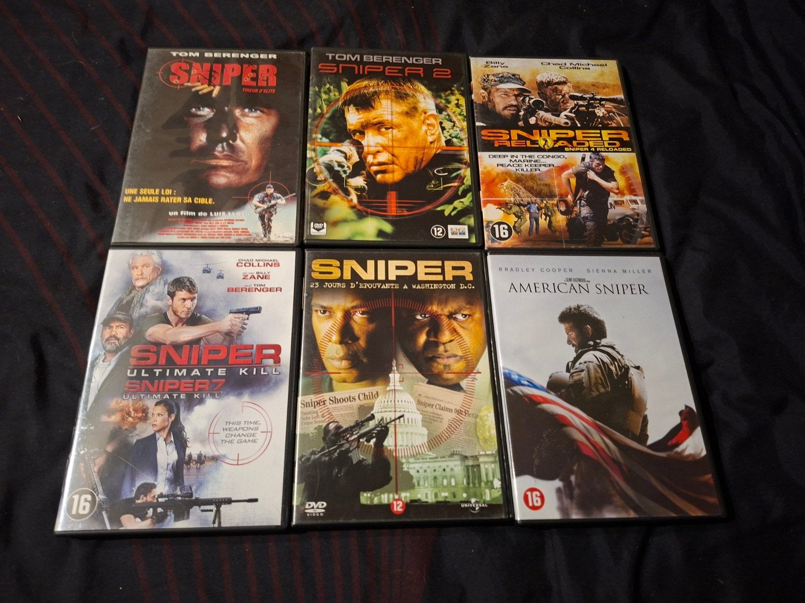 A vendre en 6 dvd Sniper, CD & DVD, Action, Enlèvement ou Envoi, Néerlandais, Comme neuf
