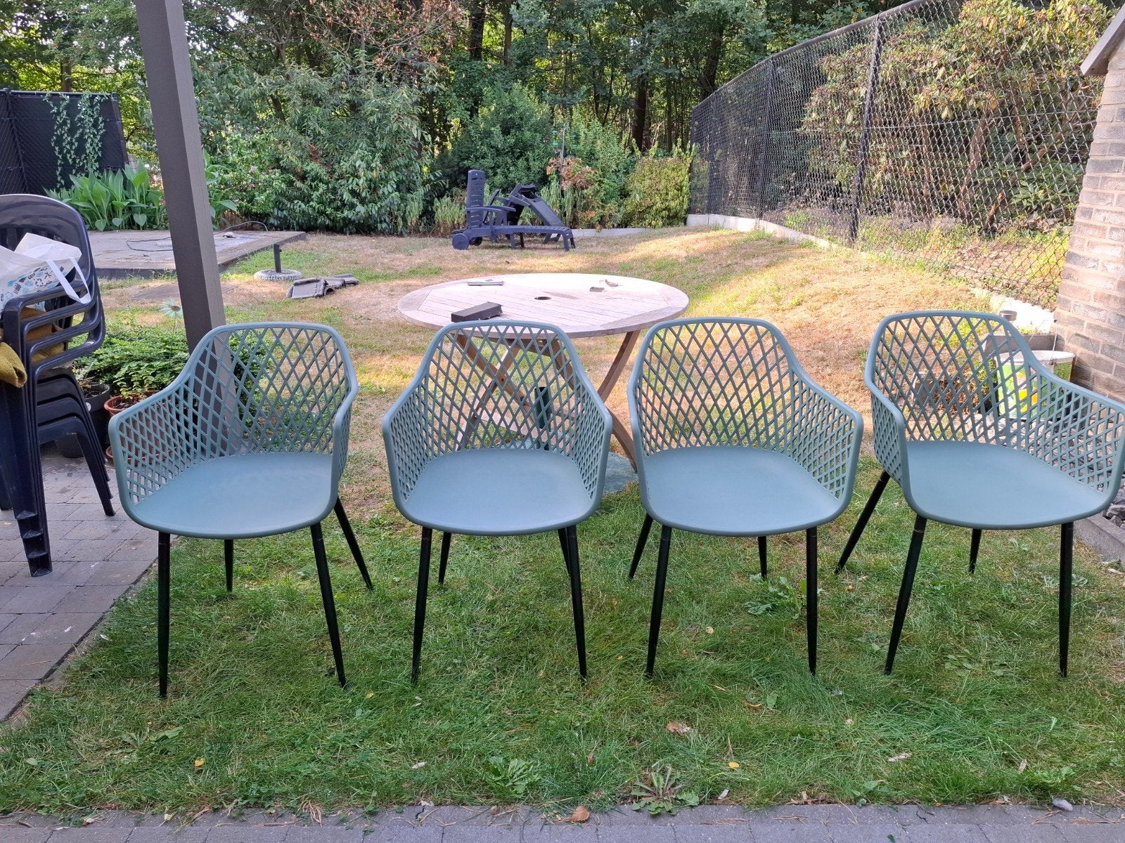 Vier tuinstoelen, Tuin en Terras, Tuinstoelen, Ophalen, Plastic