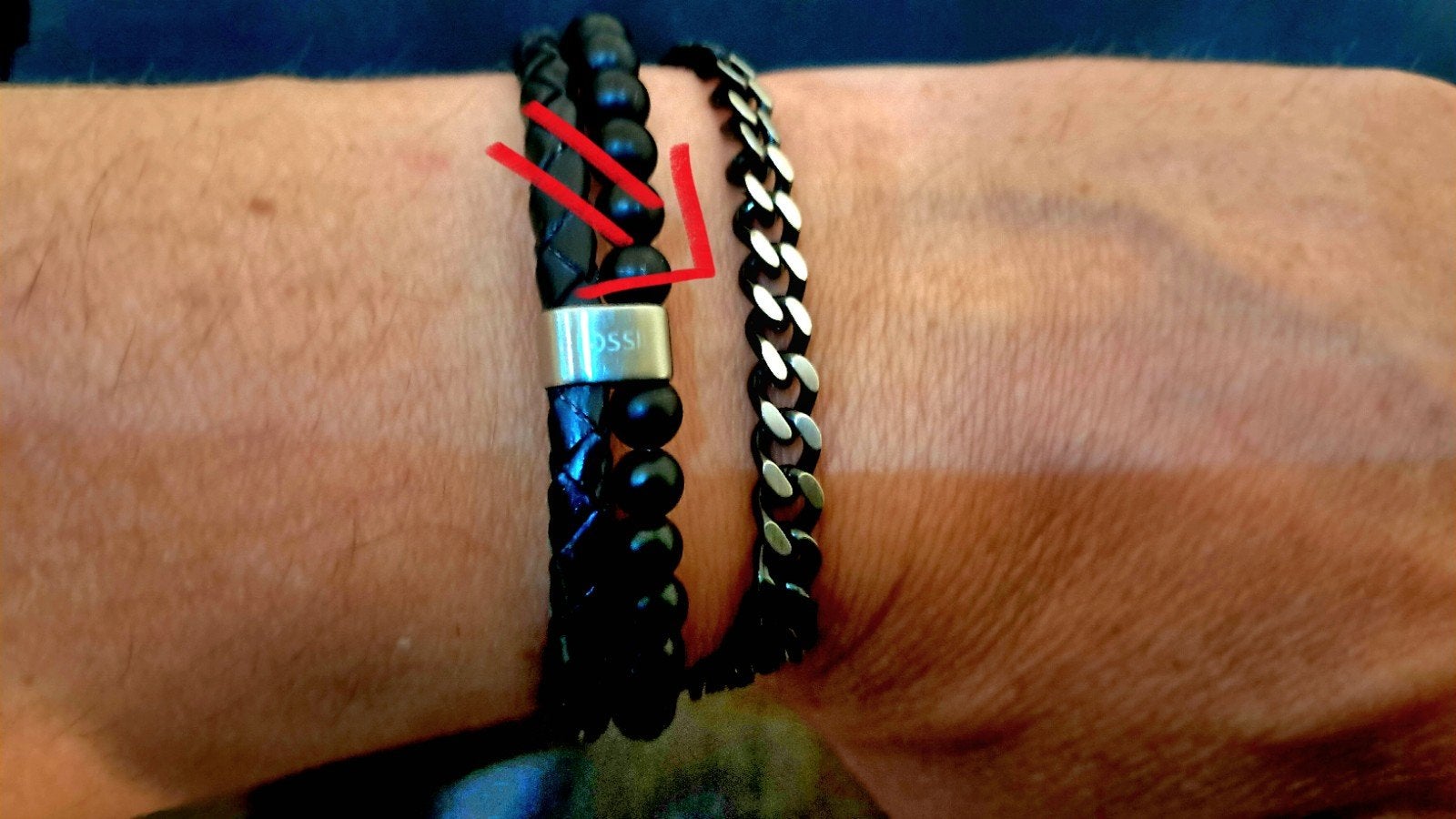 Bracelet unisexe en acier inoxydable trempé Fossil new 20 cm, Bijoux, Sacs & Beauté, Enlèvement ou Envoi, Fossil, Acier, Acier