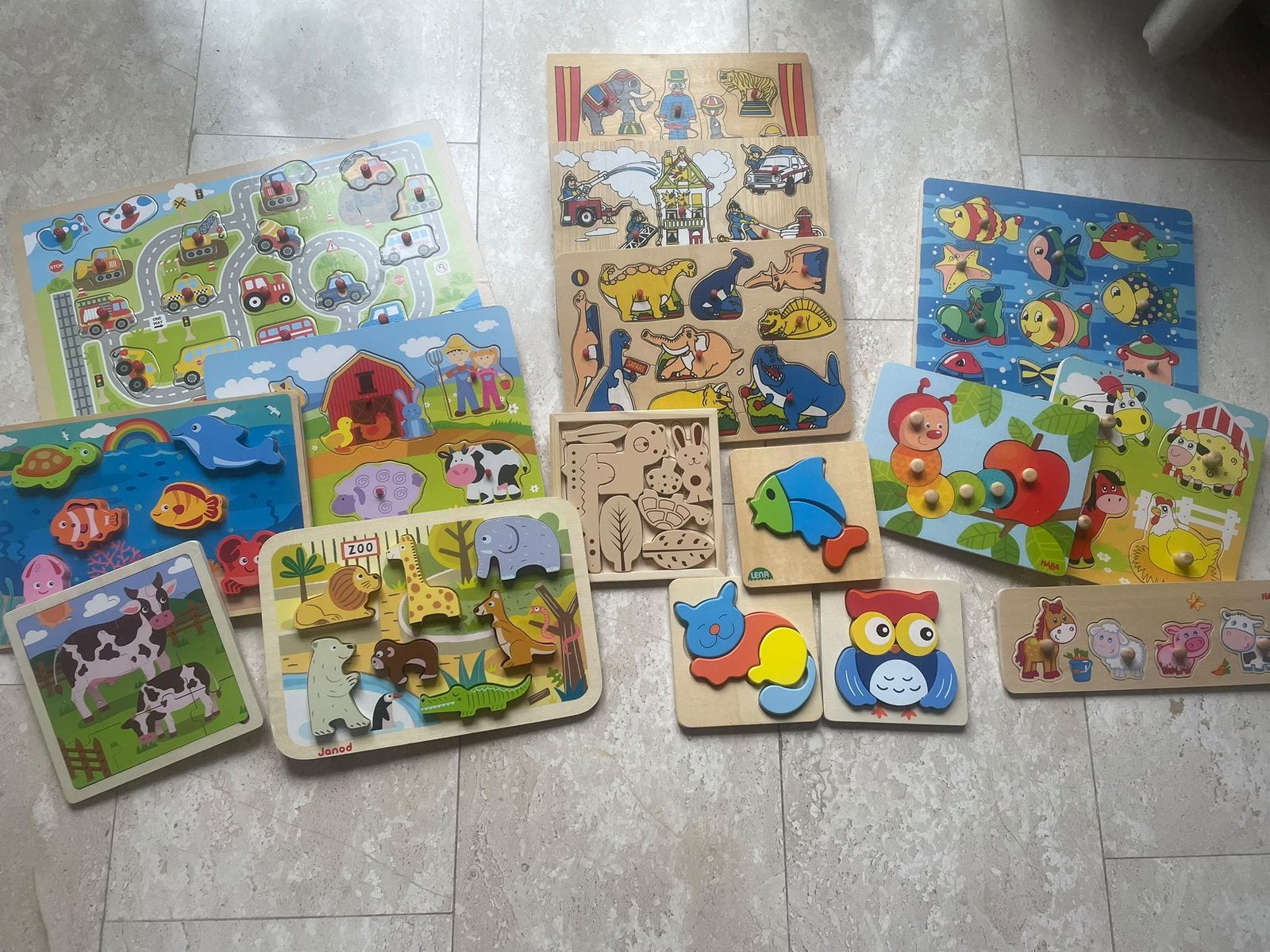 Pakket legpuzzels, Kinderen en Baby's, Ophalen, Gebruikt