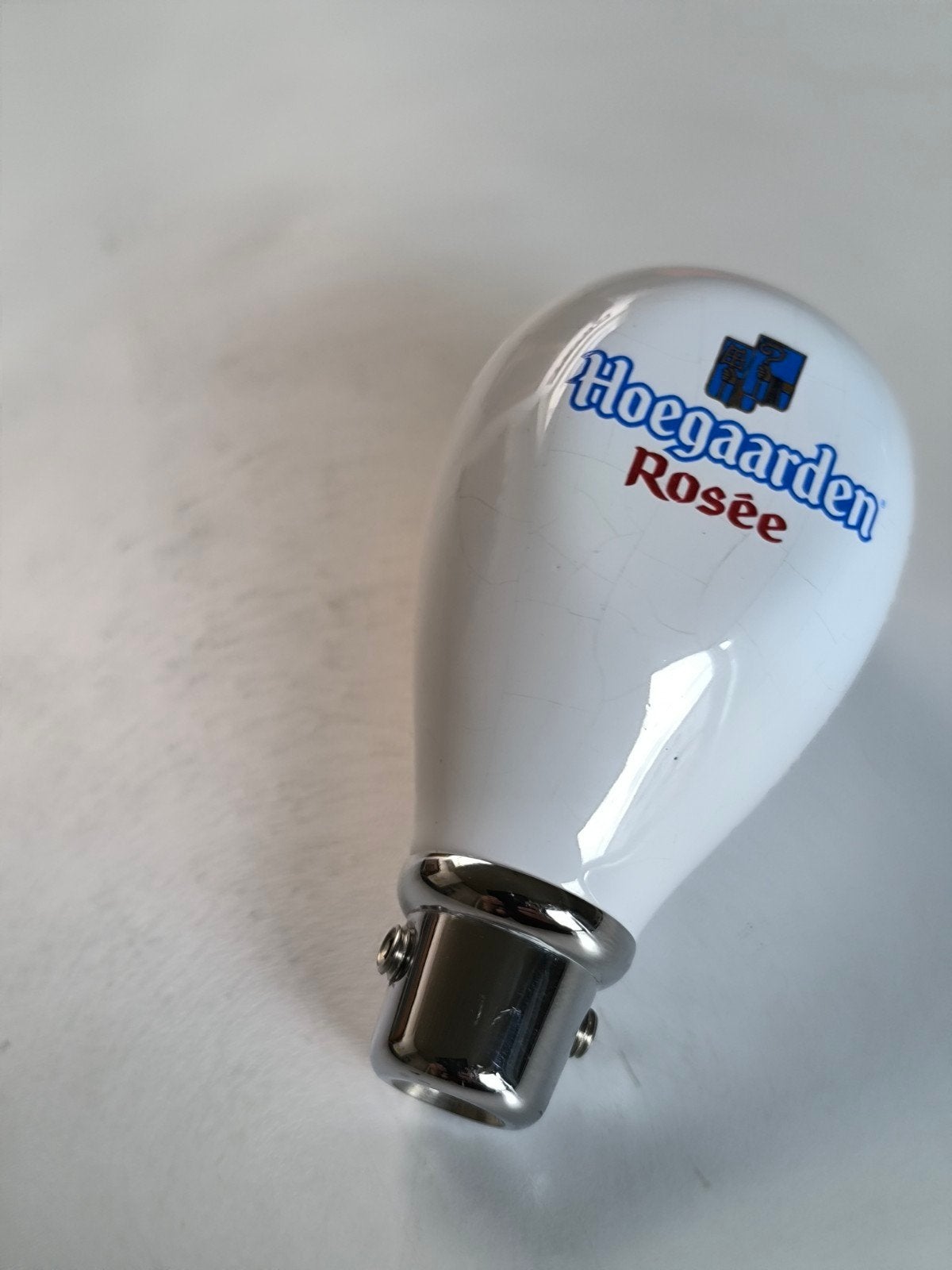 Keramische biertapknop, Hoegaarden Rosé, Verzamelen, Ophalen of Verzenden