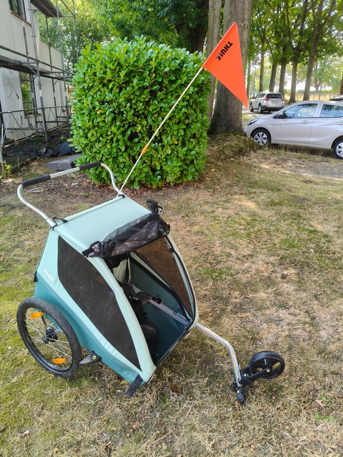 Thule coaster XT fietskar, Fietsen en Brommers, Fietsaccessoires | Aanhangwagens en Karren, Ophalen, Opvouwbaar, 20 tot 40 kg