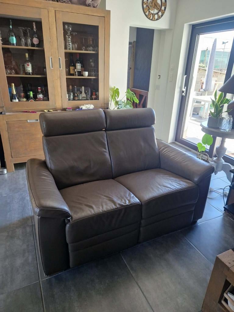 3- en 2 zit lederen salon, Huis en Inrichting, Zetels | Complete zithoeken, Ophalen