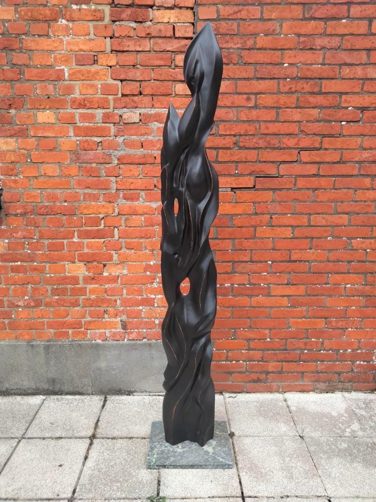 Vintage XXL Abstract Modernist beeld hout kunst 164cm hoog!, Antiek en Kunst, Ophalen