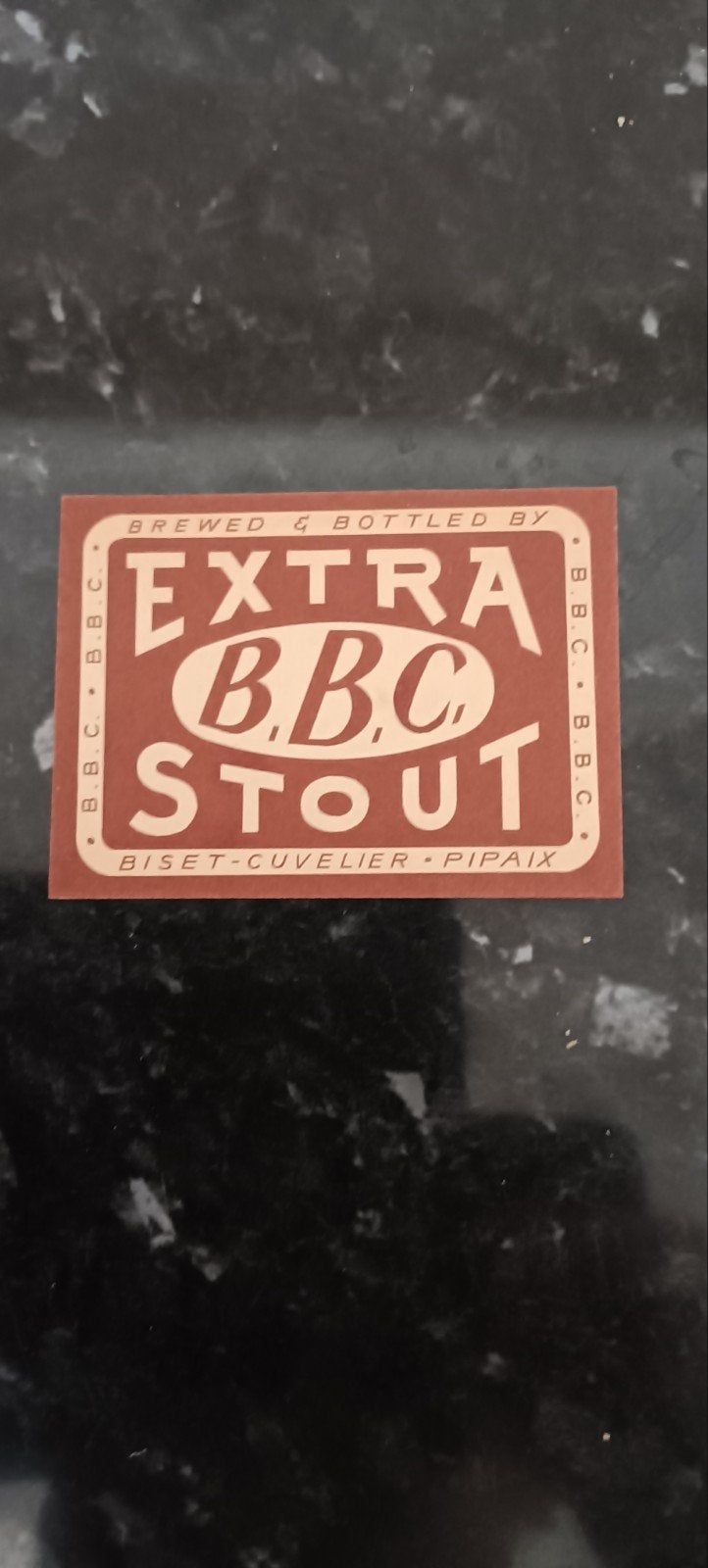 oud bieretiket extra stout Br Biset Cuvelier Pipaix, Enlèvement ou Envoi