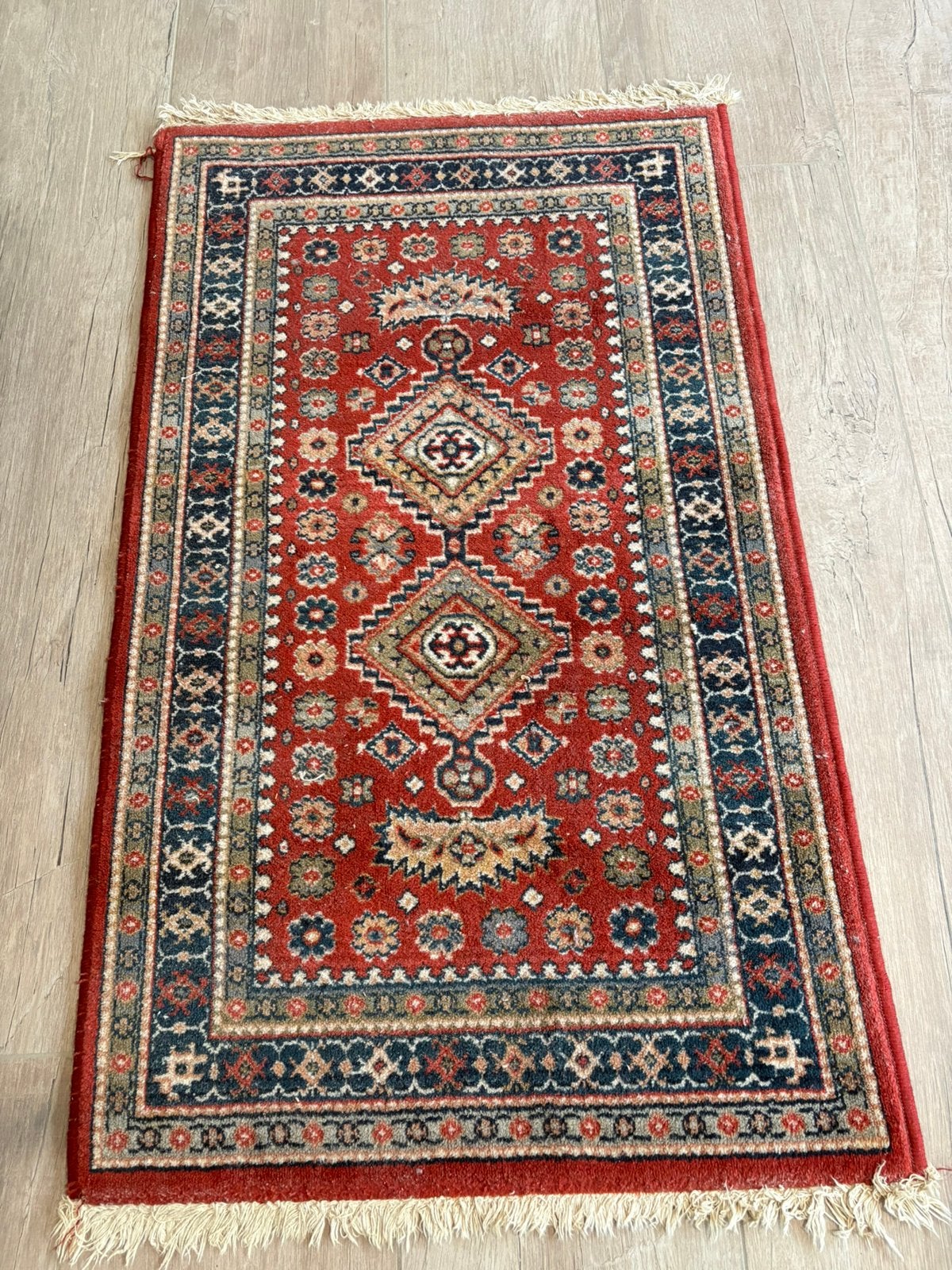Tapijtje in zuivere scheerwol, Ophalen, Gebruikt, 100 tot 150 cm, 50 tot 100 cm