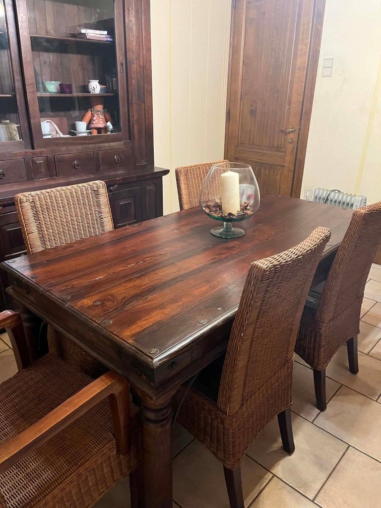 Tafel + 6 stoelen + dressoir, Huis en Inrichting, Tafels | Eettafels, Ophalen, Zo goed als nieuw