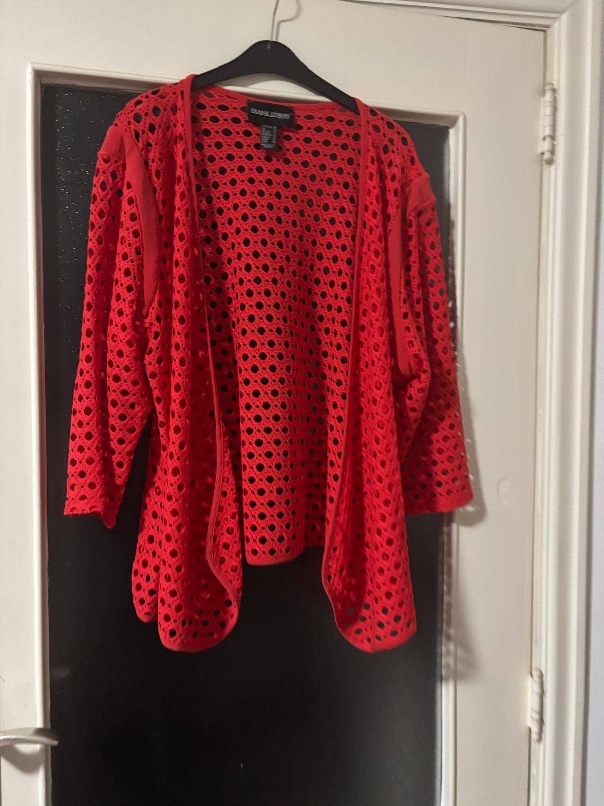Frank Lyman rode set top en gillet maat 48, Kleding | Dames, Grote Maten, Zo goed als nieuw, Trui of Vest, Rood, Verzenden