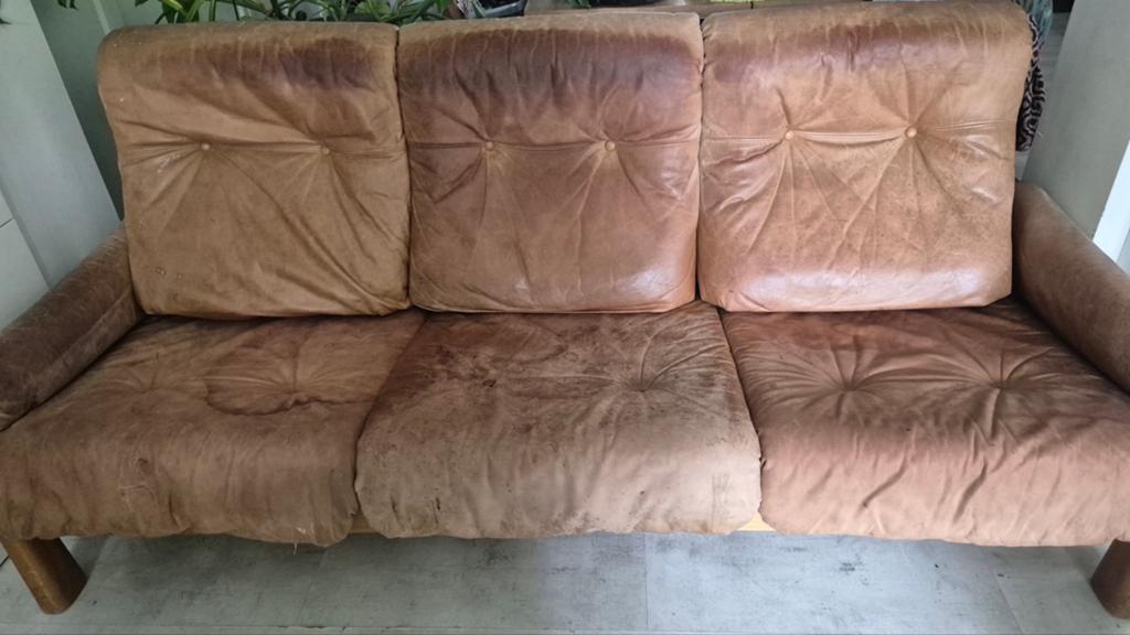 Vintage Mid-Century Zetelset (3-zit + 2-zit + Salontafel) –, Enlèvement, Bois