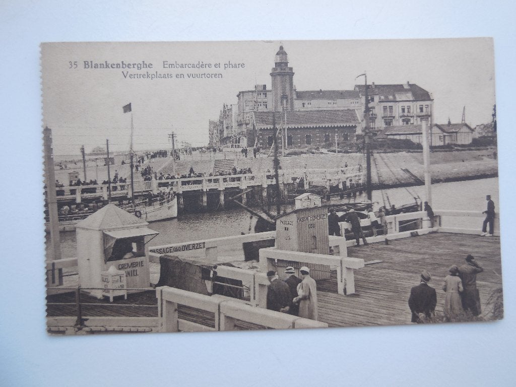 postkaart Blankenberge Vuurtoren oversteek, Ophalen of Verzenden, 1920 tot 1940, Gelopen, West-Vlaanderen