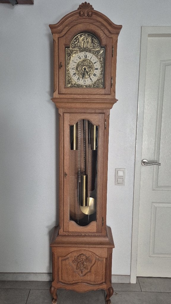 👍 Heel Mooie klok "Tempus" H = 2m 09 cm, staat werkt 👍, Antiek en Kunst, Ophalen