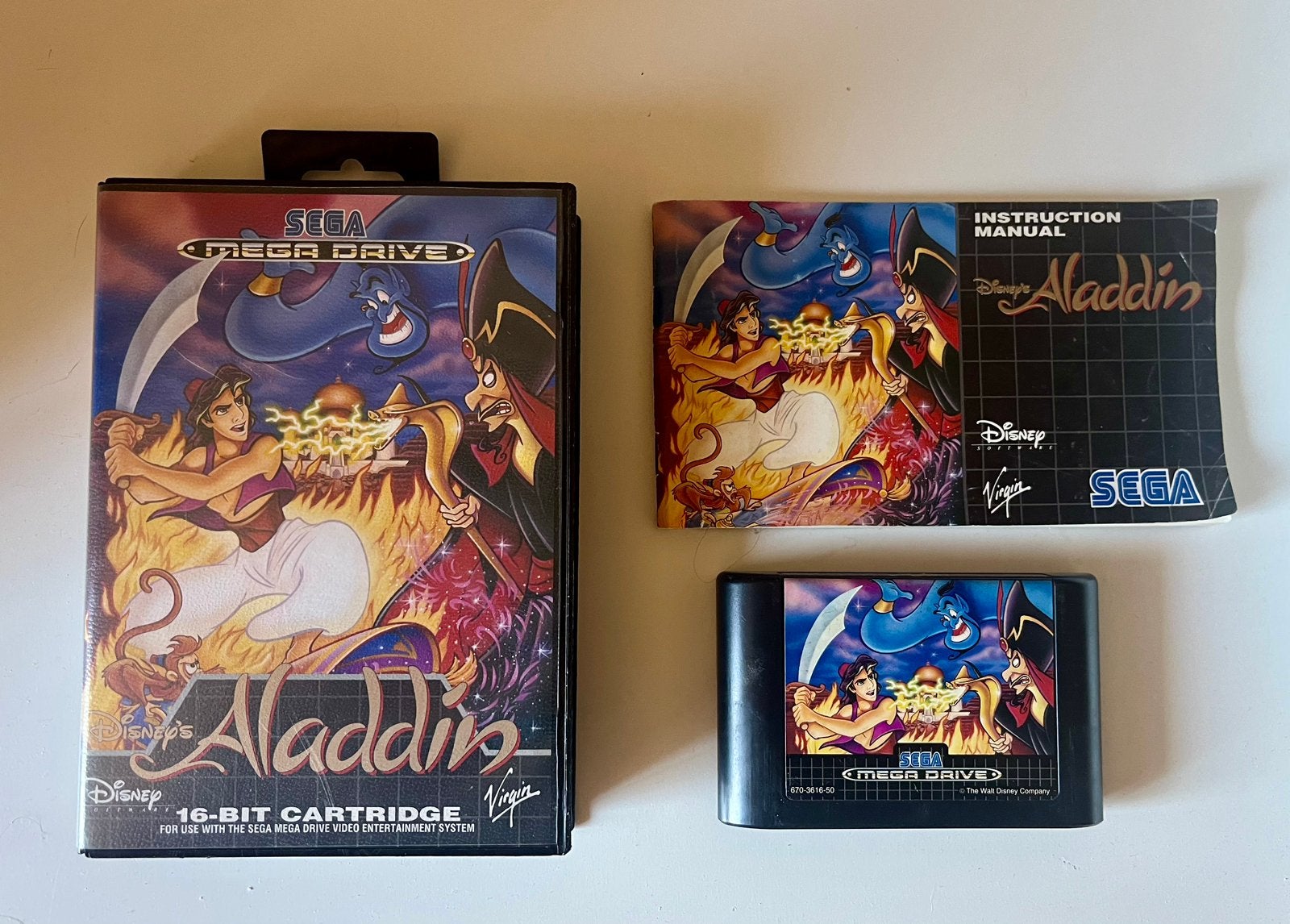 Aladdin sega mega drive, Games en Spelcomputers, Games | Sega, Ophalen, Zo goed als nieuw, Mega Drive