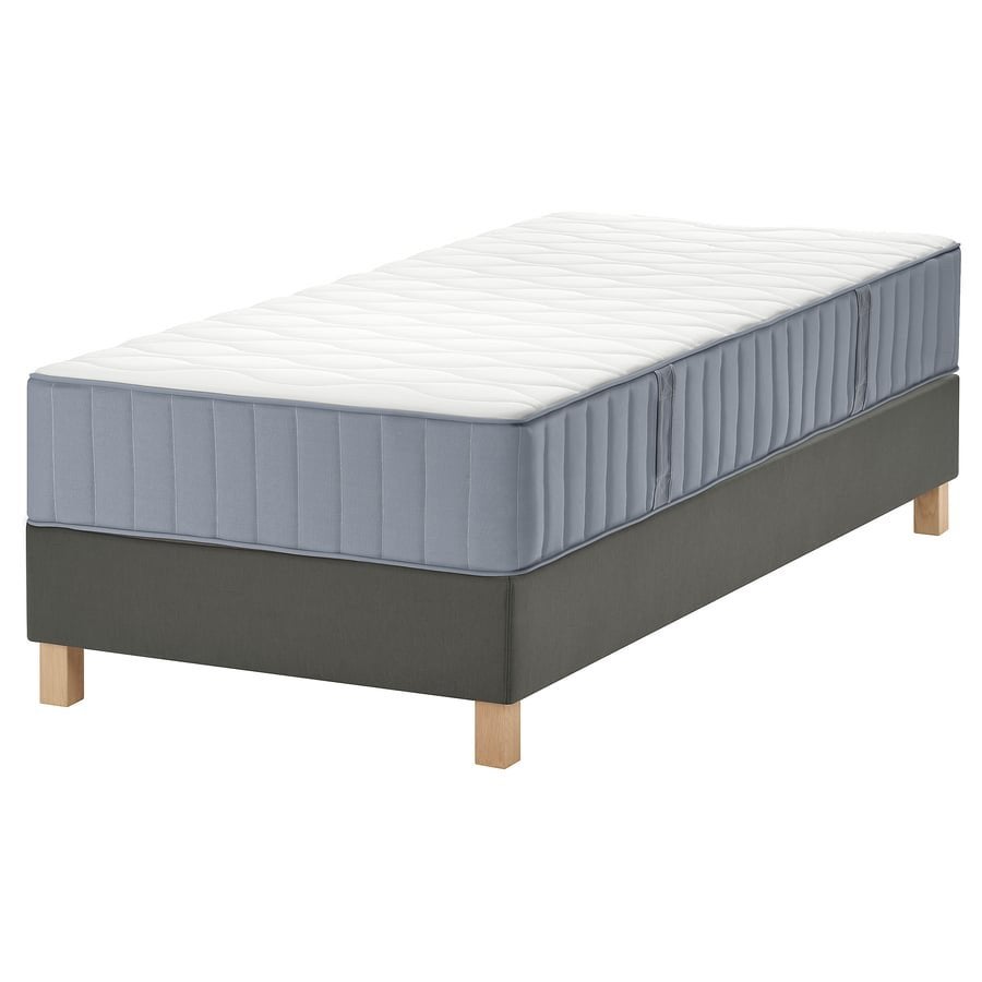 IKEA LYNGÖR boxspringbed + VÅGSTRANDA matras 90x200, Huis en Inrichting, Slaapkamer | Bedden, Zo goed als nieuw, Eenpersoons, 90 cm