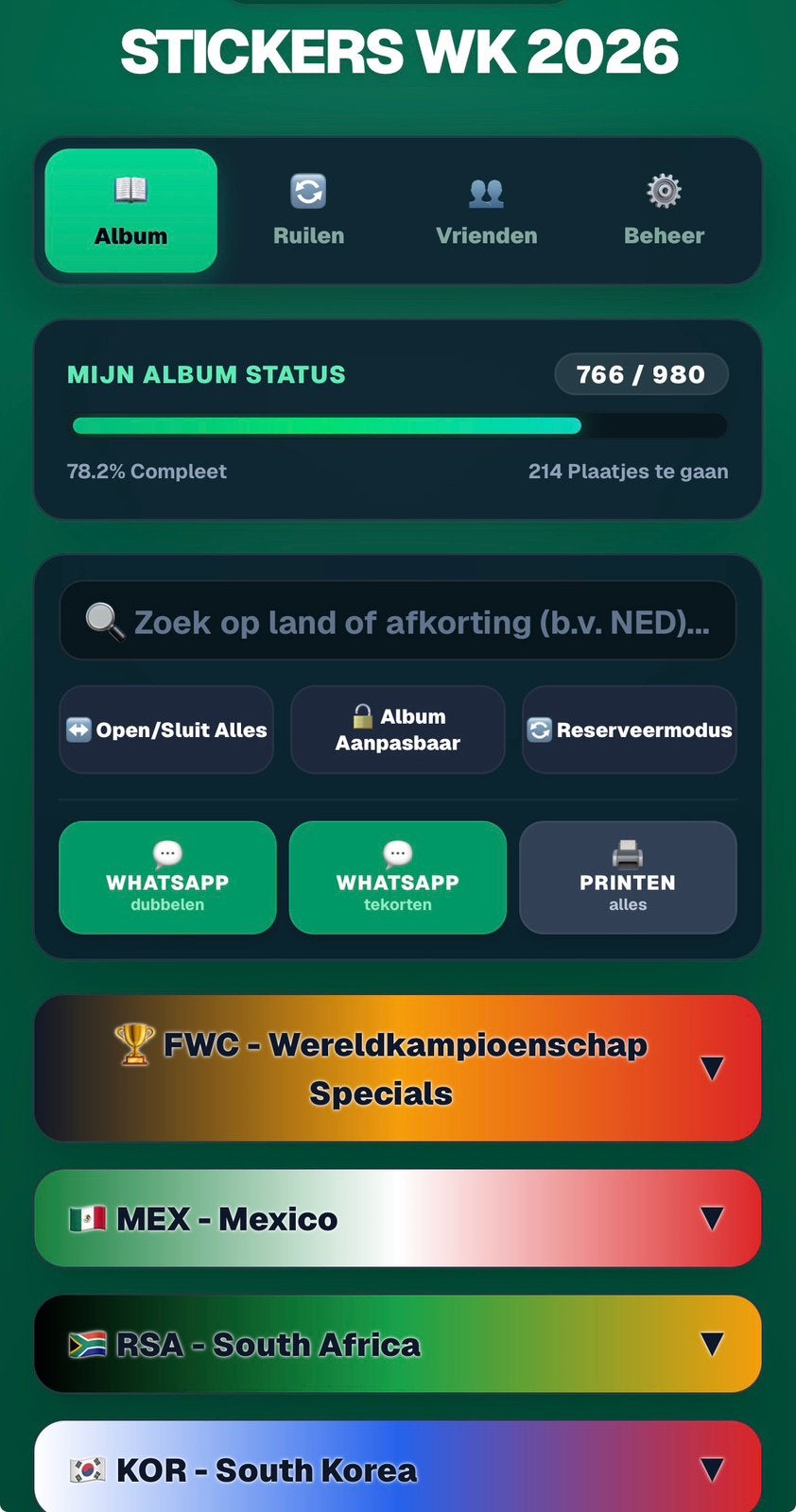 WK 2026 verzamel en ruil webapp, Enlèvement, Neuf