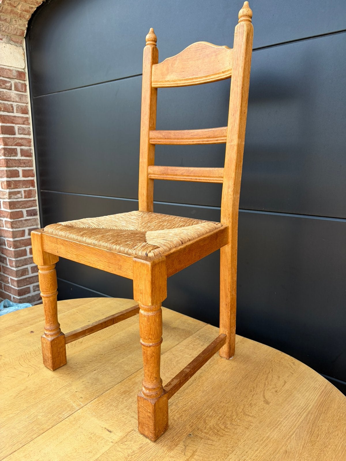 Eiken stoel met rieten zitting (8st), Maison & Meubles, Chaises, Autres couleurs, Comme neuf, Enlèvement, Cinq, Six Chaises ou plus