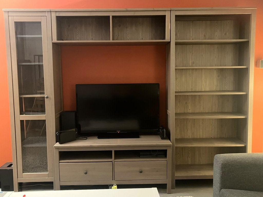 Meuble Tv - Bibliothèque - Hemnes Ikea, 25 à 50 cm, 200 cm ou plus, Ikea Hemnes, Utilisé