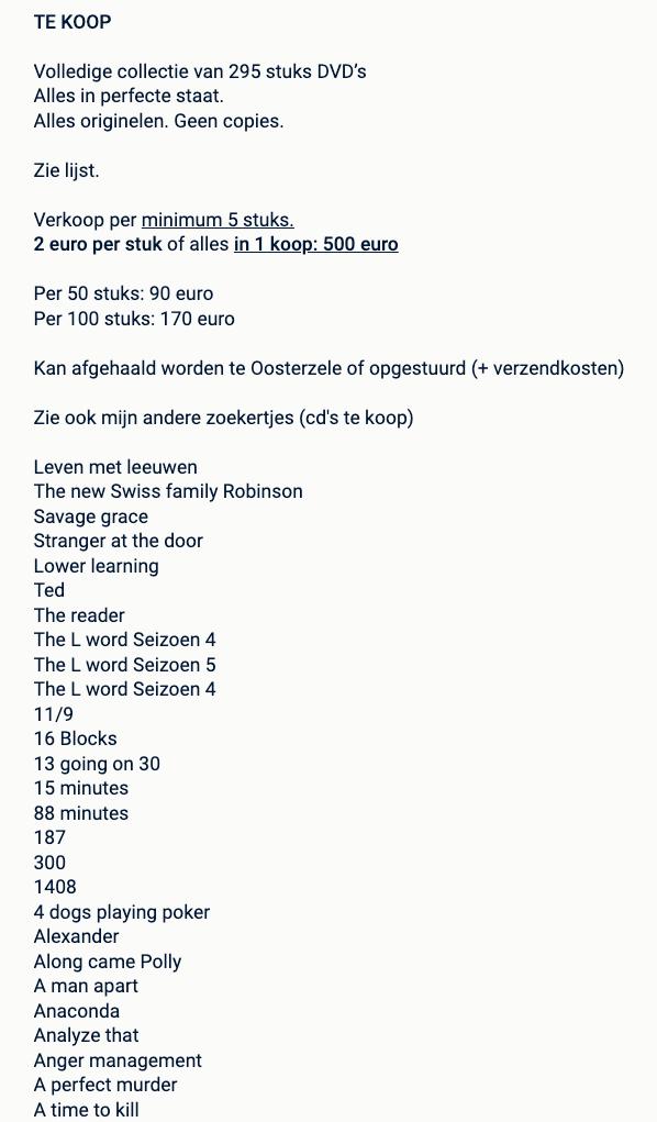 DVD Collectie 295 stuks, Alle leeftijden, Ophalen of Verzenden, Zo goed als nieuw
