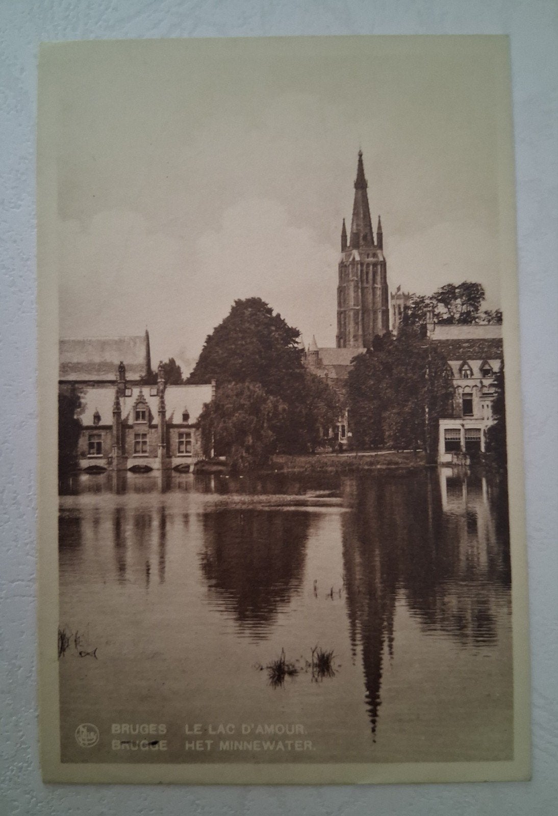 vintage Postkaart Het Minnewater te Brugge, Verzamelen, Postkaarten | België, Ophalen of Verzenden