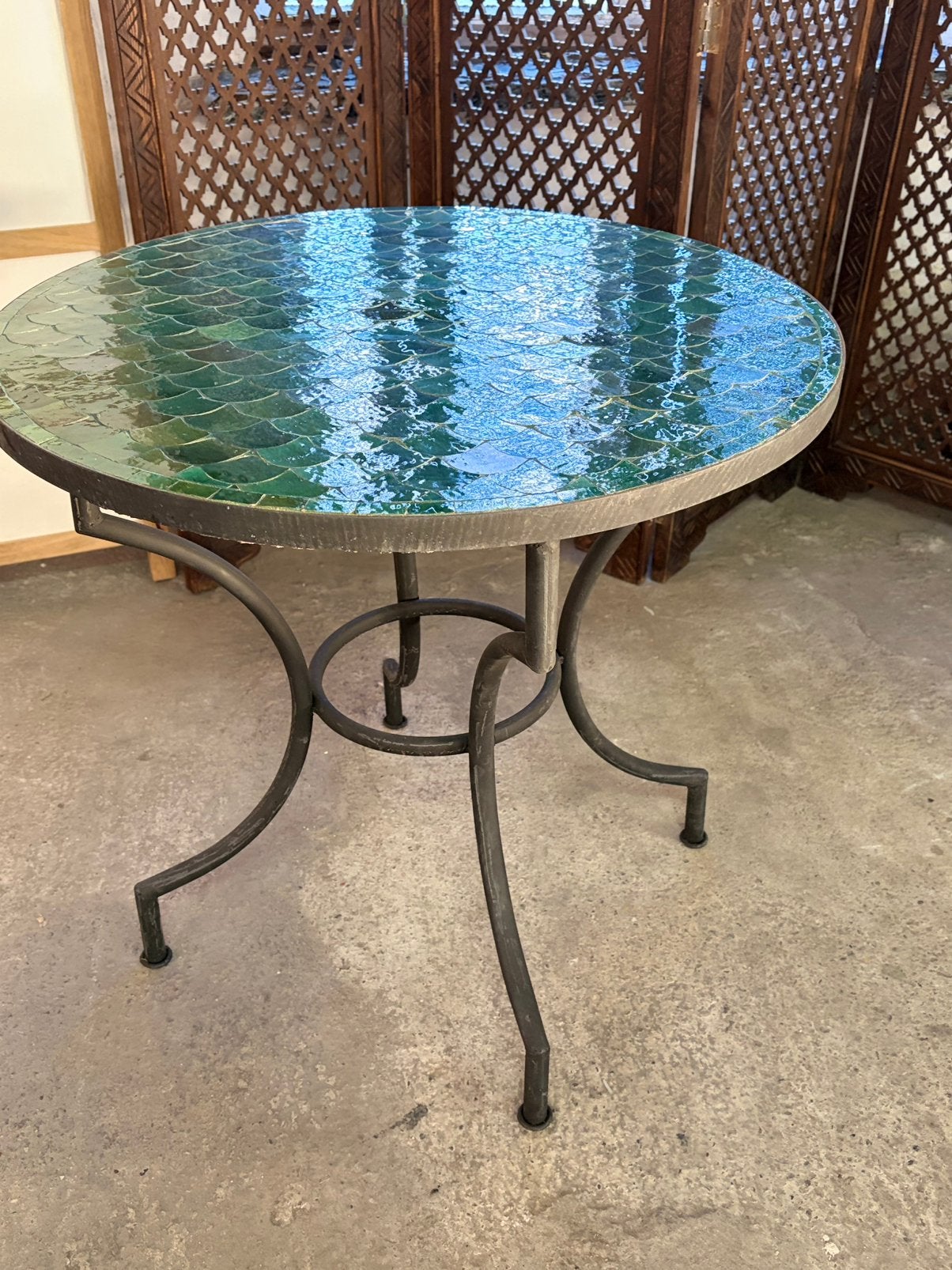 Table mosaïque marocaine Tamagrout verte, Enlèvement, Comme neuf