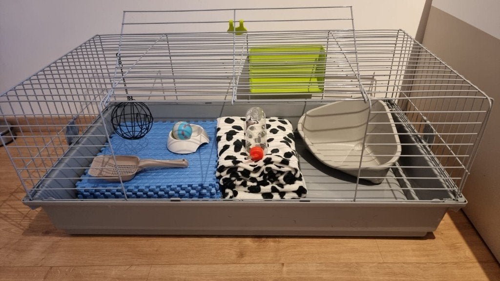 Konijnenkooi 100x54 cm + veel accessoires – complete set, Kooi, Zo goed als nieuw, Konijn, 75 tot 110 cm