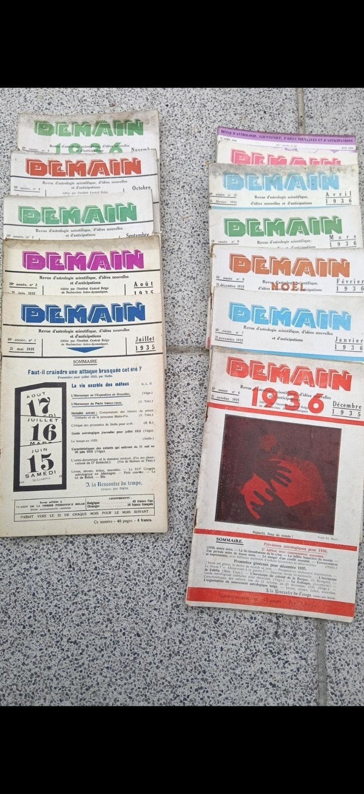 Revues ''Demain'' 1935., Collections, Enlèvement, 1920 à 1940, Journal ou Magazine