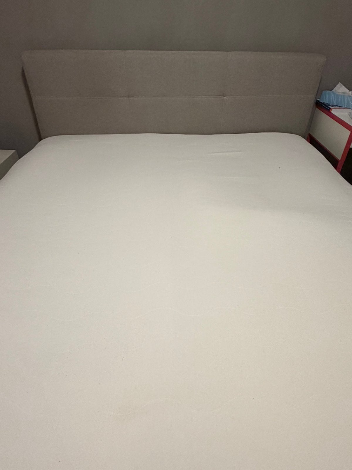 Boxspring bed + 2 nachtkastjes te koop, Ophalen, Gebruikt, Tweepersoons, Matras