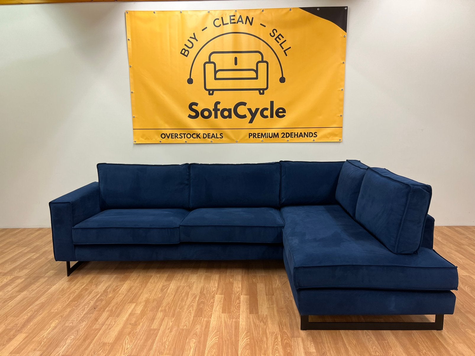 Overstock Deal SofaCycle - Fauteuil d'angle bleu marine/NEUF, Neuf, Enlèvement ou Envoi, SofaCycle, Info@sofacycle.be
