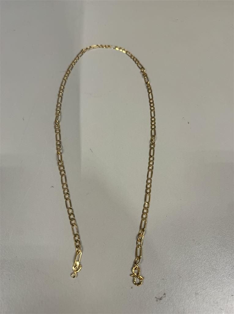 goud vergulde platte ketting 54CM, Bijoux, Sacs & Beauté, Colliers, Enlèvement ou Envoi, Comme neuf, Or, Or