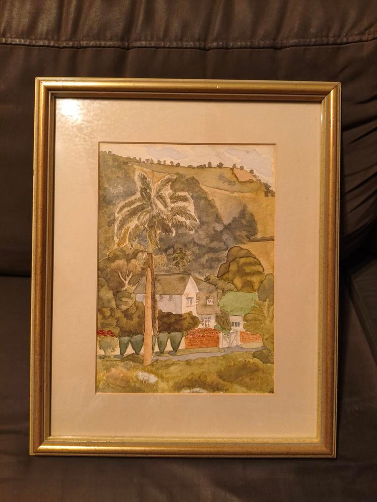Zeer mooie aquarel achter glas.Gesigneerd.Trinidad, Antiek en Kunst, Kunst | Litho's en Zeefdrukken, Verzenden