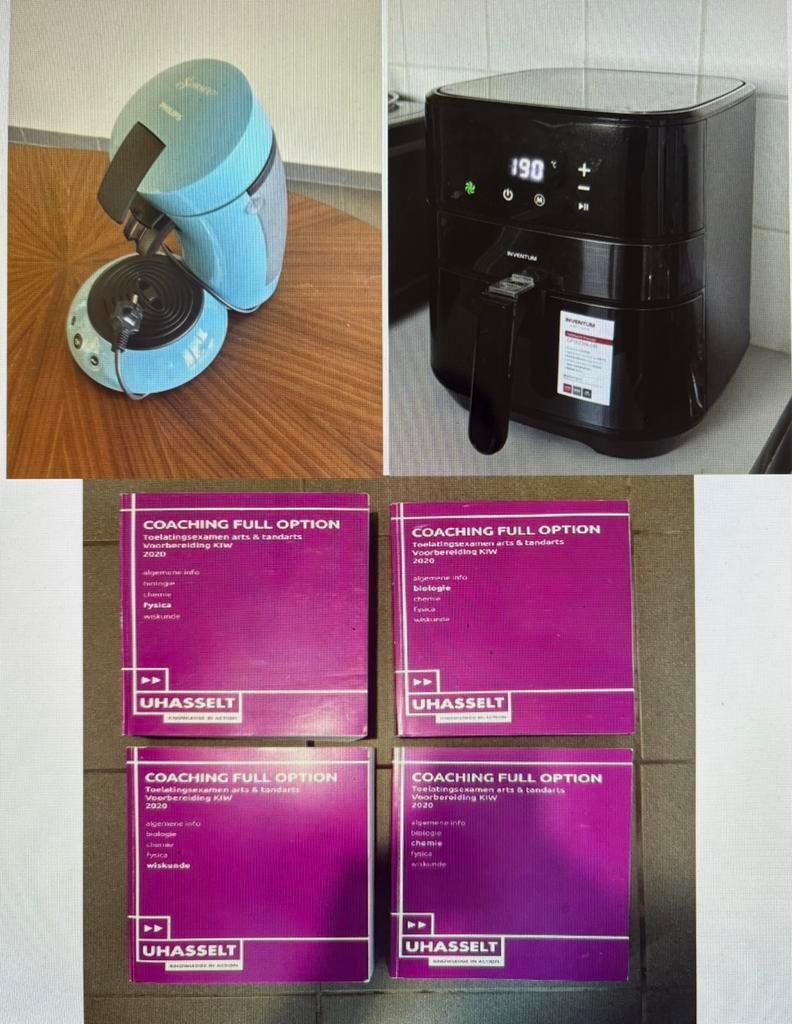 koffiepad apparaat -air fryer- toelatingsexamen boeken, Electroménager, Friteuses à air, Enlèvement, Comme neuf