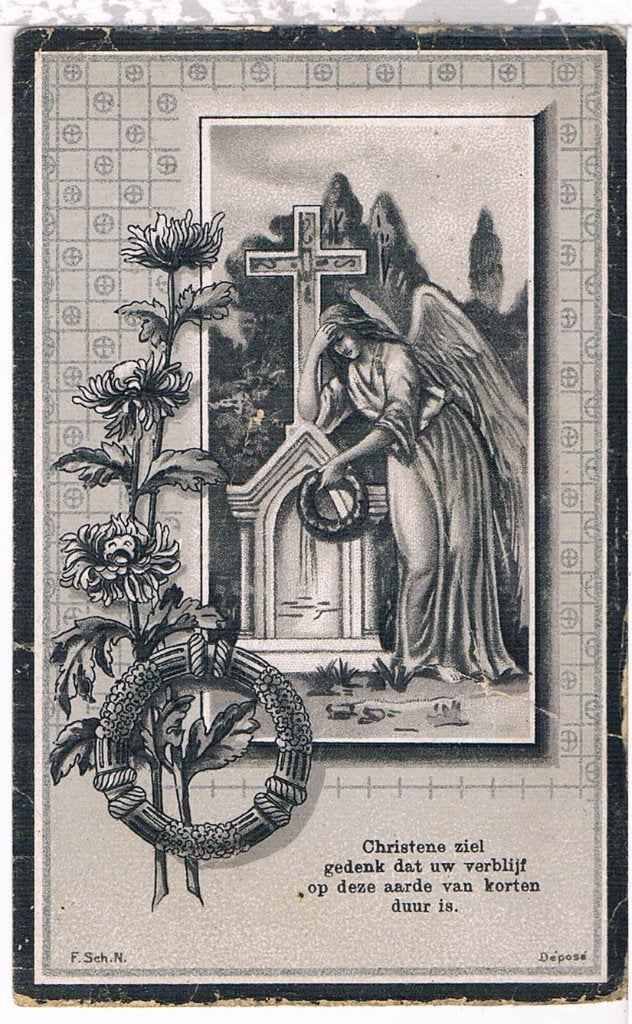 Bp. De Wulf Pelagie. ° Eecke 1842 † Eecke 1914, Enlèvement ou Envoi, Image pieuse