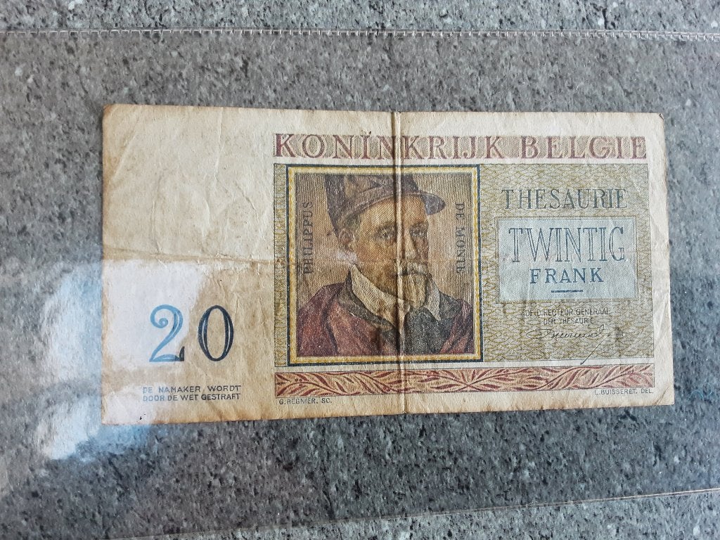 België 20 Bfr (ref 031), Postzegels en Munten, Bankbiljetten | België, Ophalen of Verzenden, Los biljet