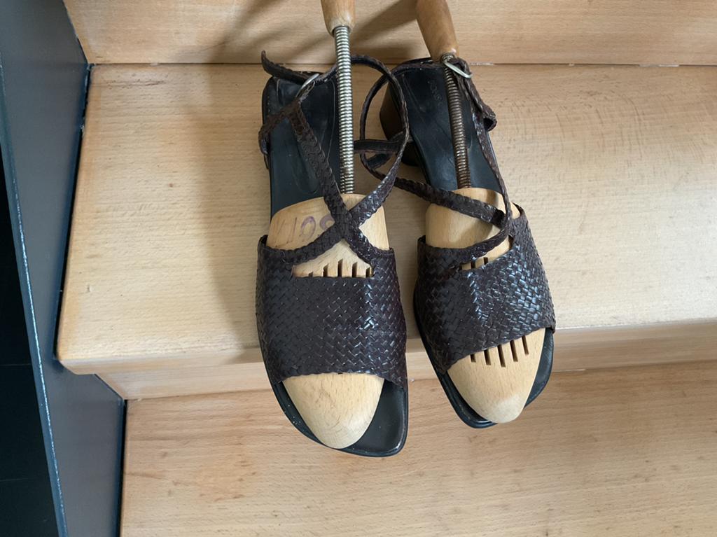 Sandalen gevlochten donkerbruin maat 41. Merk Pons Quintana, Bruin, Gedragen, Sandalen of Muiltjes, Ophalen of Verzenden
