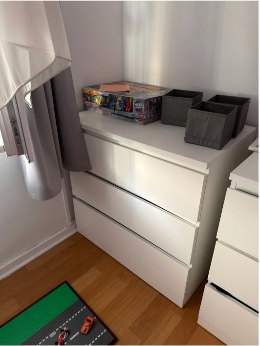 Commode IKEA MALM blanche – 3 tiroirs, Enlèvement, Utilisé