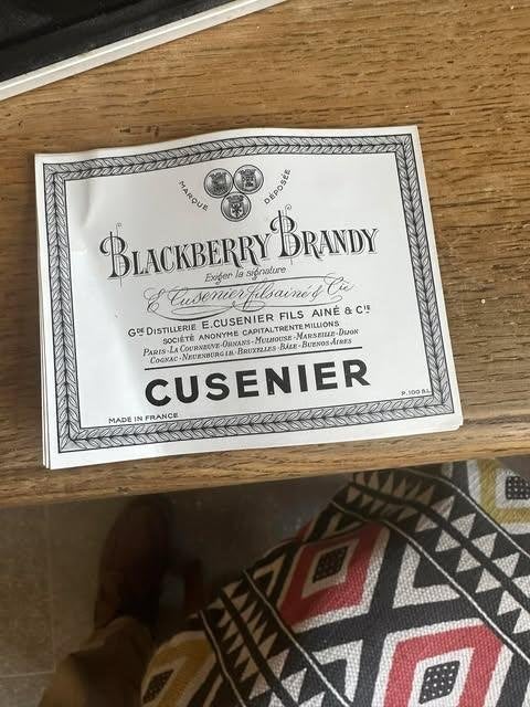 etiket label Cusenier blackberry brandy, Ophalen of Verzenden, Overige typen