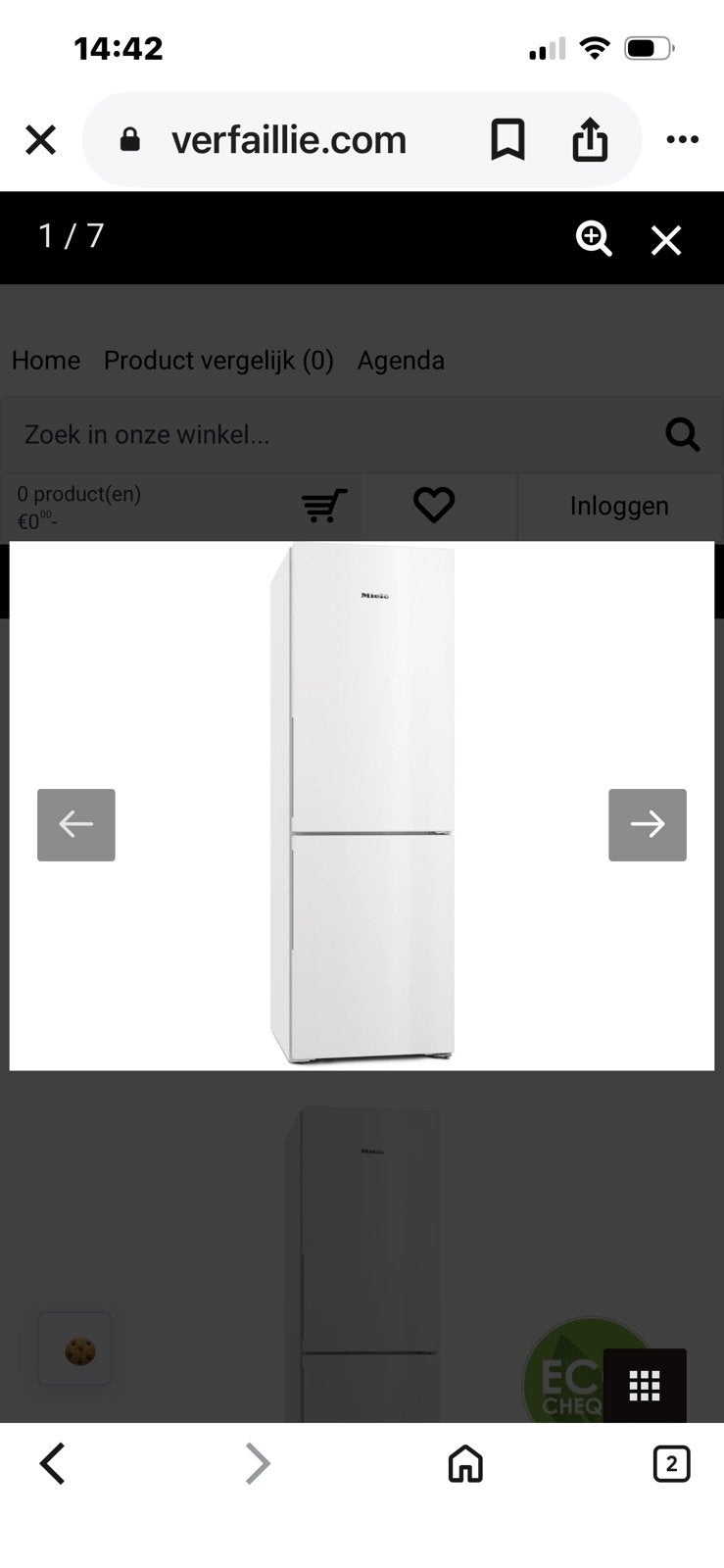 Réfrigérateur à congélateur Miele, Enlèvement, Comme neuf