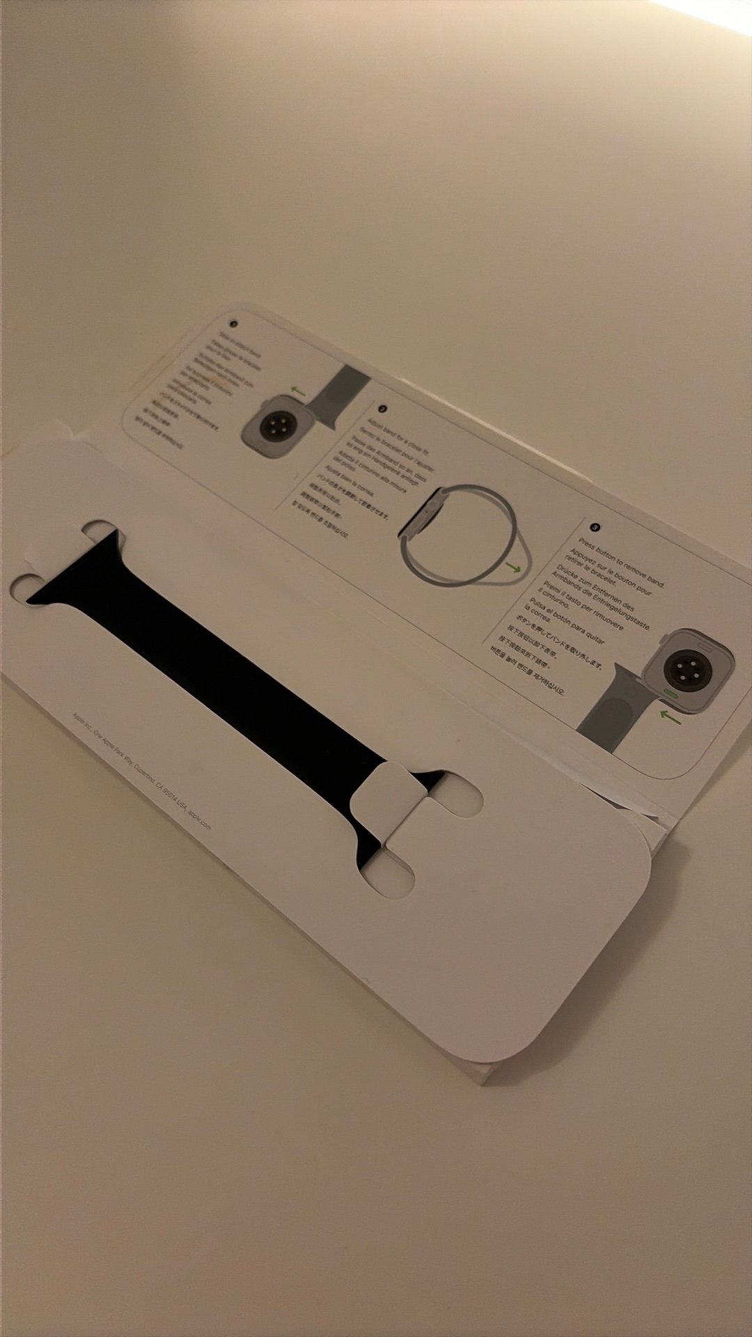 Origineel Apple watch silicone bandje (zwart - maat 2), Verzenden, Zo goed als nieuw, Zwart
