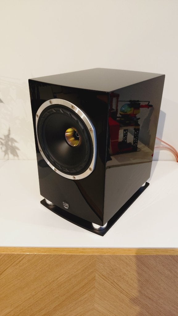 2 x Fyne Audio F500SP - haut-parleurs, Enlèvement, Comme neuf, 60 à 120 watts, Enceinte d'étagère