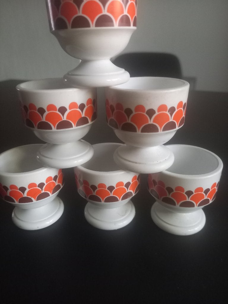 Vintage emsa 6 eierdopjes  seventies, Ophalen of Verzenden, Huis en Inrichting