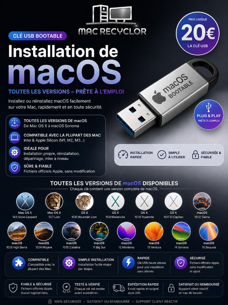 MACOS OPSTARTBARE USB-STICK - KLAAR VOOR GEBRUIK, Computers en Software, Besturingssoftware, Ophalen, Nieuw, MacOS