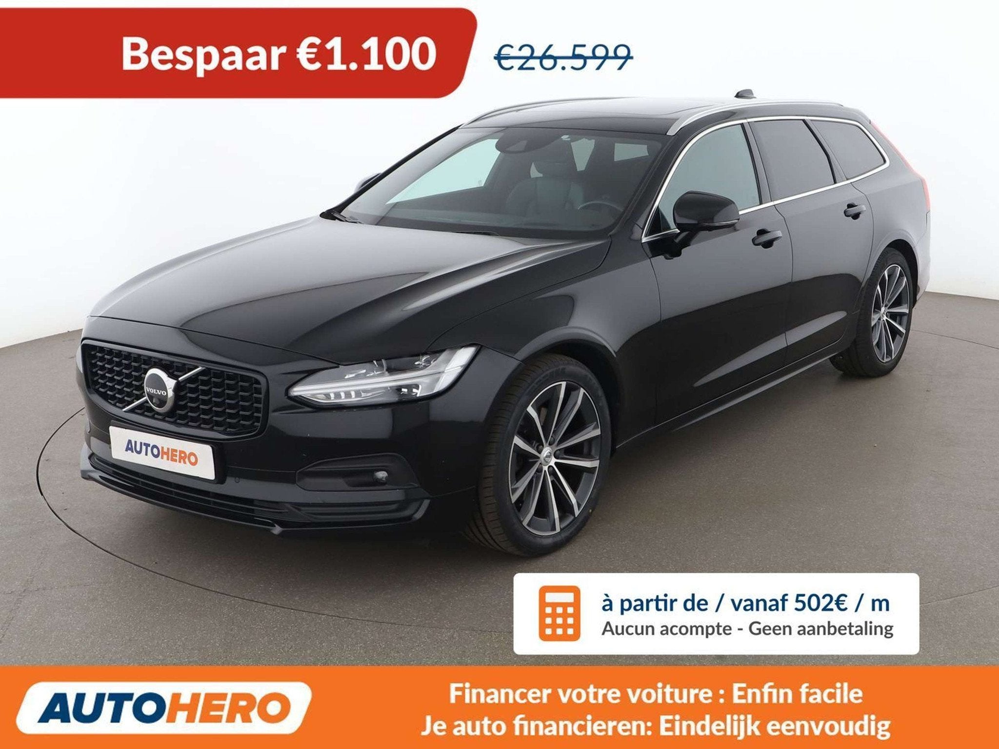 Volvo V90 2.0 B4 Mild-Hybrid Momentum Pro (automatique), Autos, Cuir, V90, Euro 6, Noir