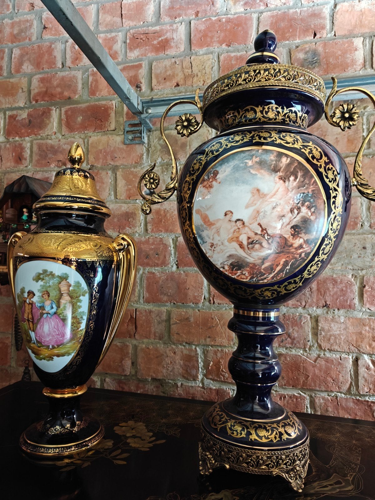 2 Antieke Limoges Vaas, Antiek en Kunst, Ophalen