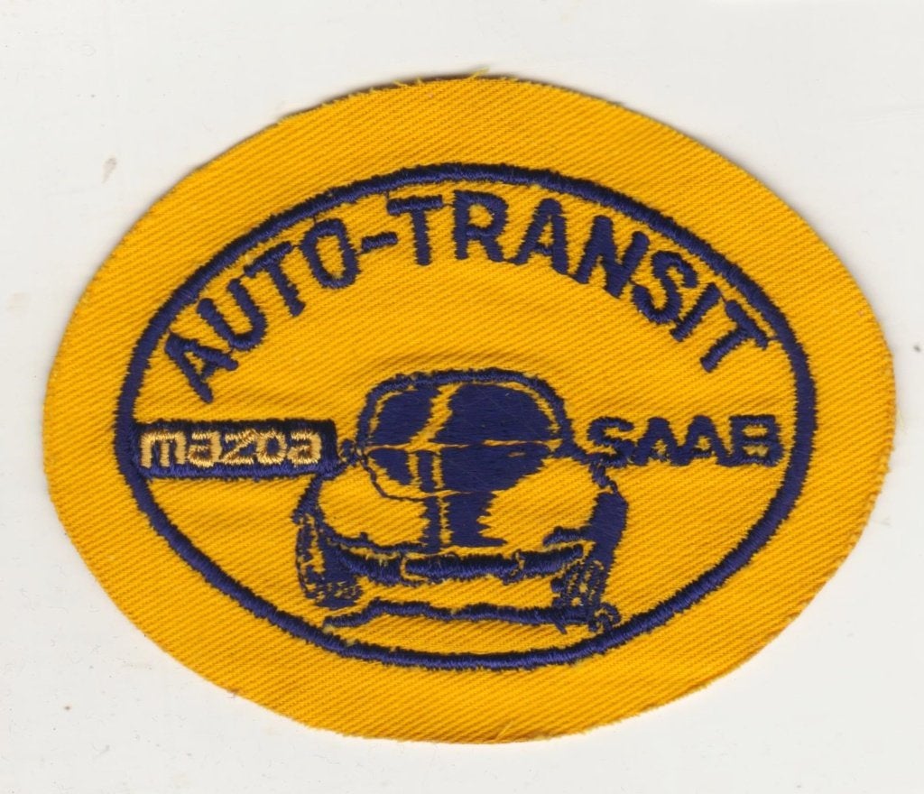 reclame Badge _ MAZDA _ SAAB in geweven stof, Ophalen of Verzenden, Zo goed als nieuw, Reclamebord