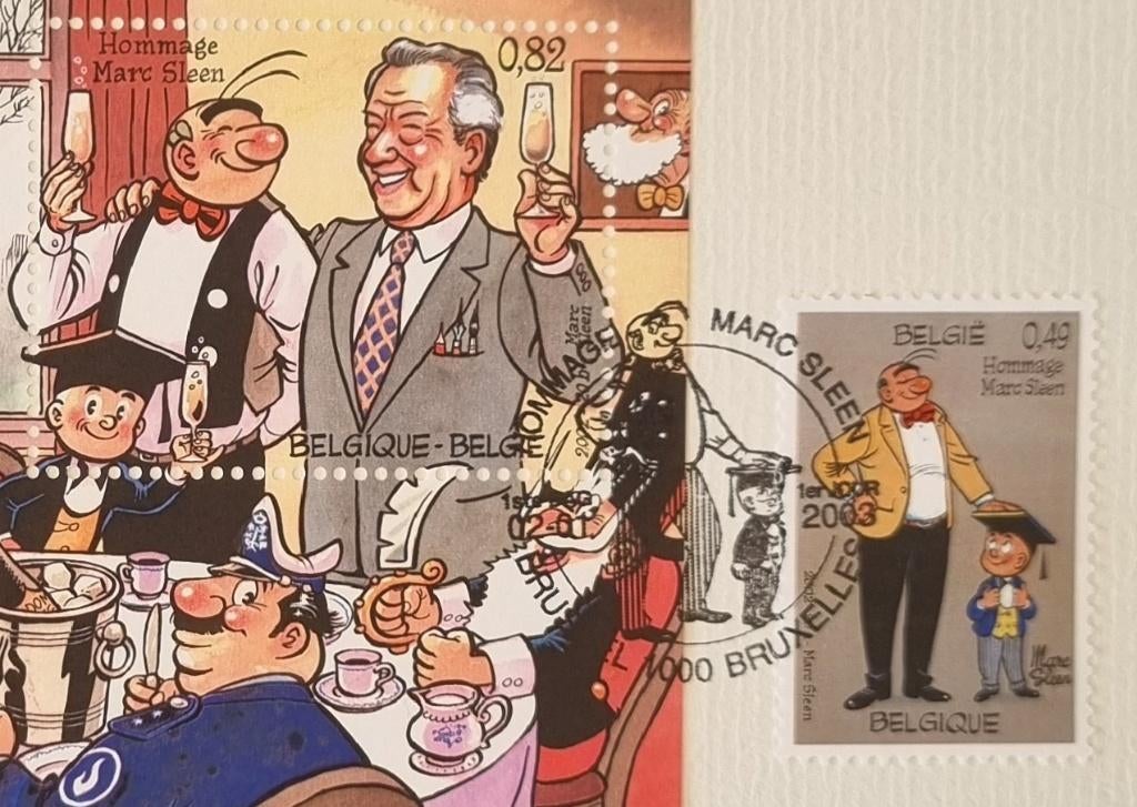 Nero Sleen FDS Belgium 2003, Postzegels en Munten, Verzenden, Zonder envelop, Gestempeld, 1e dag stempel