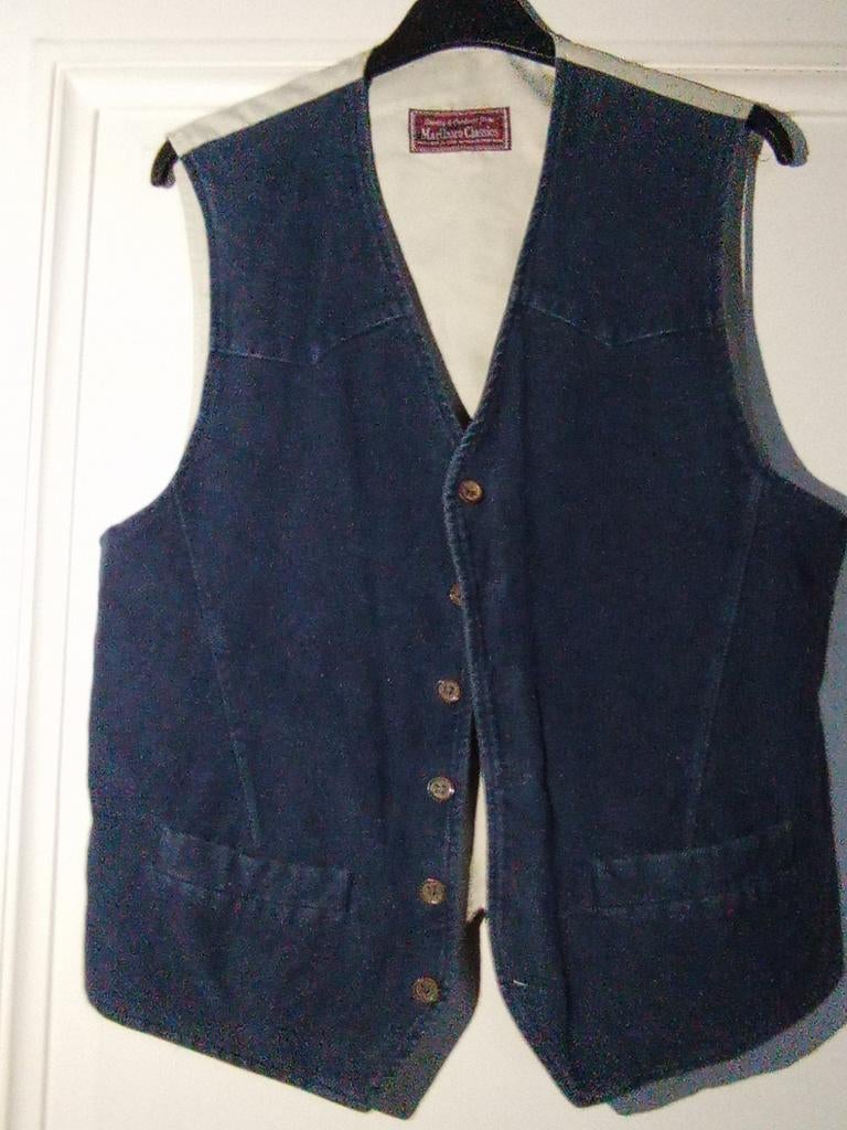 Marlboro Classics - blauw vest in jeans - one size, Ophalen of Verzenden, Blauw
