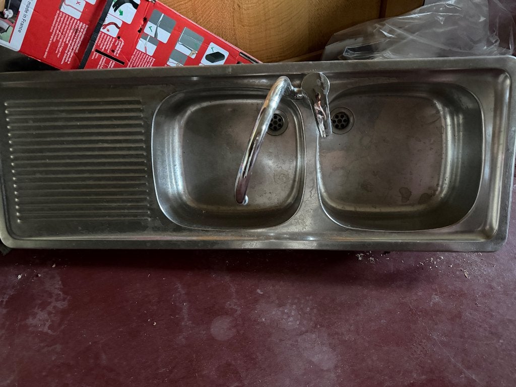 Dubbele spoelbak keuken, Huis en Inrichting, Ophalen, Gebruikt, 100 tot 150 cm, Minder dan 100 cm