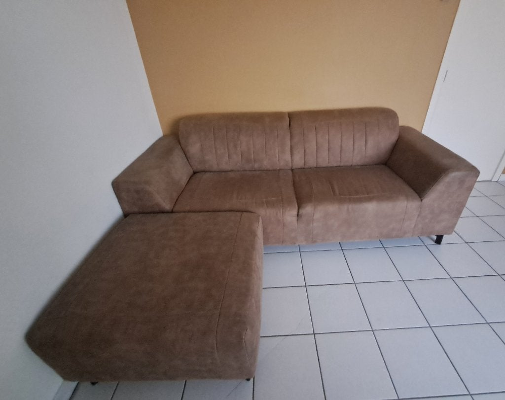 Zetel 2,5 zit en voetenbank, Ophalen, Gebruikt, Rechte bank
